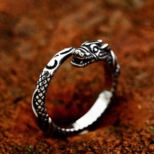 Stainless Steel Chinese Zodiac Dragon Shaped Ring Dragon shaped ring