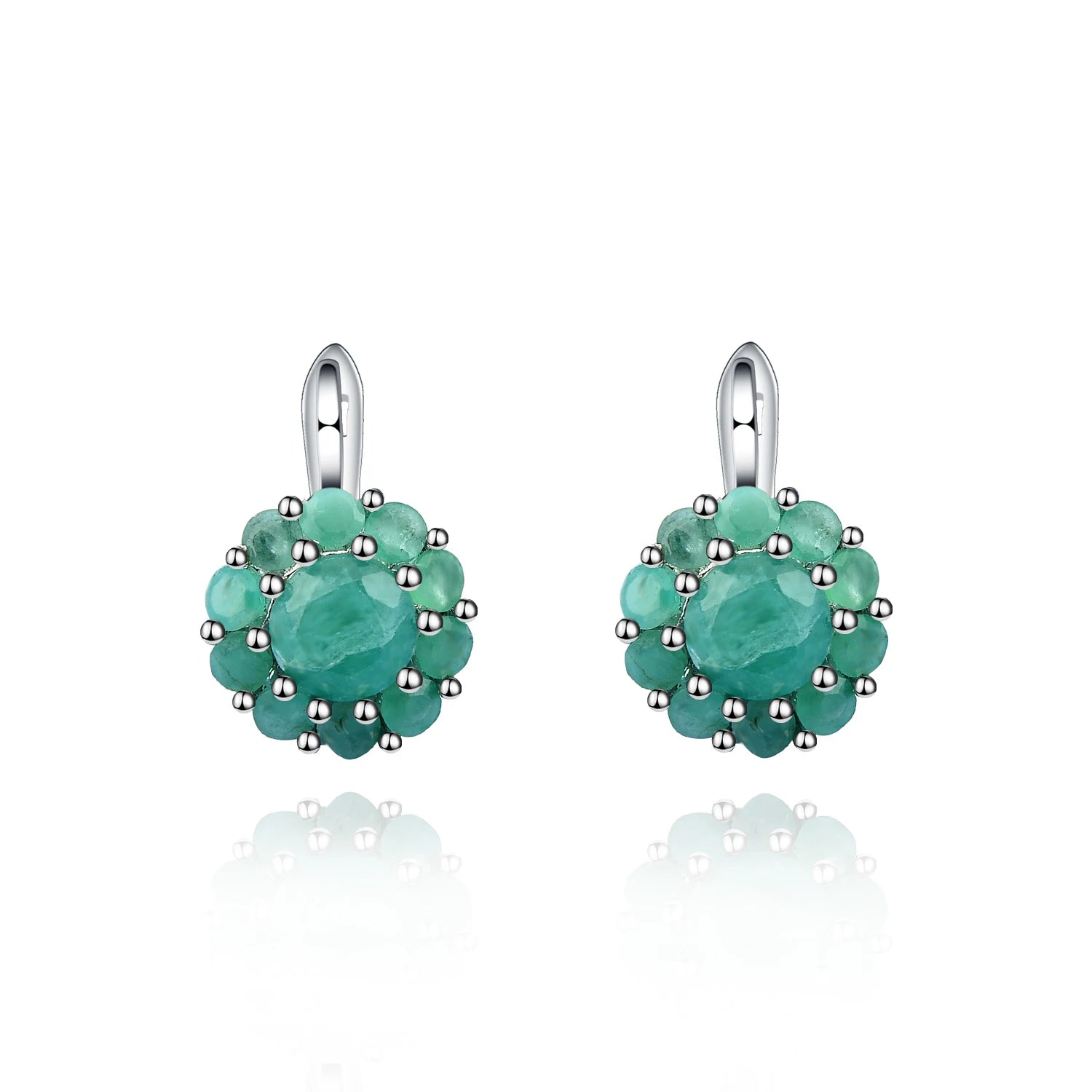 GEM'S BALLET Quartz Jewelry Gemstone Clip Earrings Iolite Blue Mystic Quartz Statement Earrings in Sterling Silver Gift For Her Emerald 925 Sterling Silver