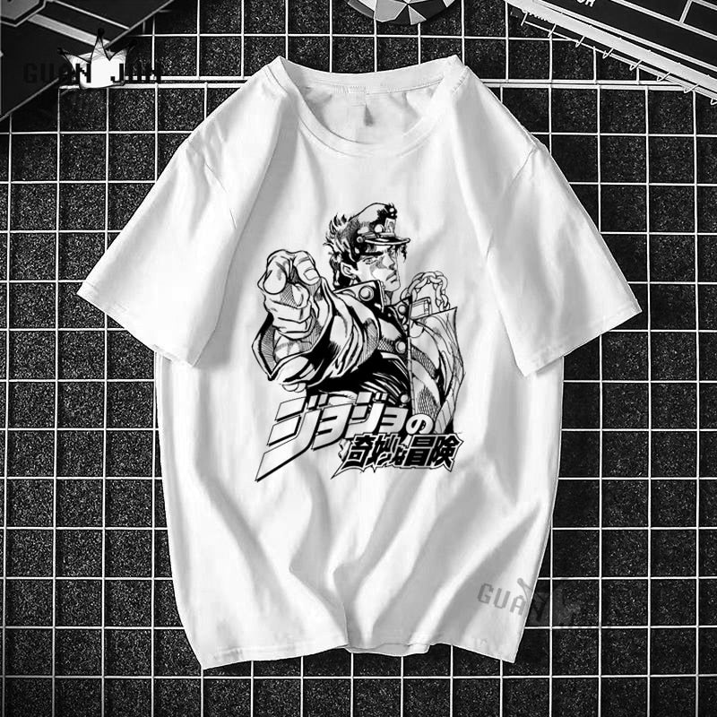Jojo Bizarre Adventure T-Shirt Men Camiseta T Shirt Fashion 80s 90s Harajuku Japanese Anime Tee Shirt Plus Size Man&#39;s T-Shirt 02762