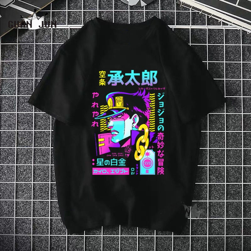 Jojo Bizarre Adventure T-Shirt Men Camiseta T Shirt Fashion 80s 90s Harajuku Japanese Anime Tee Shirt Plus Size Man&#39;s T-Shirt 02765