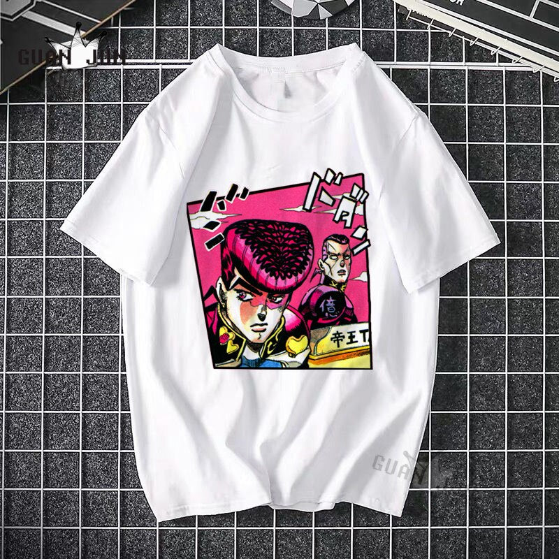 Jojo Bizarre Adventure T-Shirt Men Camiseta T Shirt Fashion 80s 90s Harajuku Japanese Anime Tee Shirt Plus Size Man&#39;s T-Shirt 02760