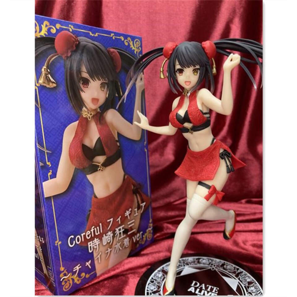 Glazovin Original Genuine Taito Date A Live 20cm Tokisaki Kurumi Swimsuit Action Figure PVC New Collection Figures Toys