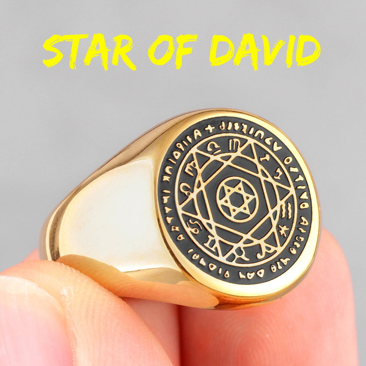 Constellation Patron Saint Star of David Amulet Stainless Steel Men's Rings for Male Boyfriend Jewelry Creativity Gift R561-Star Of David 1