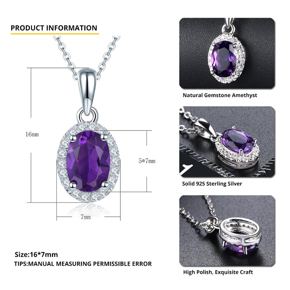 Hutang Genuine Purple Amethyst 925 Silver Pendant Solid 925 Sterling Silver Chain Fine Elegant Gemstone Jewelry for Women