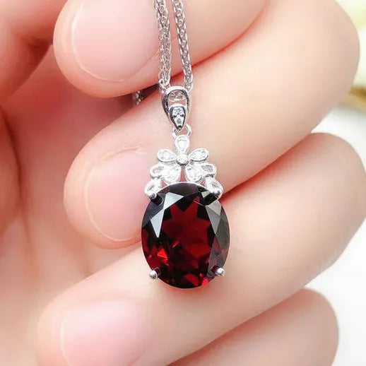 Ruby Diamond Pendant Real 925 Sterling Silver Charm Party Wedding Pendants Necklace for Women Jewelry Anillos Mujer Silver