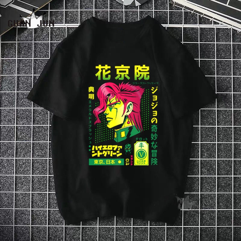 Jojo Bizarre Adventure T-Shirt Men Camiseta T Shirt Fashion 80s 90s Harajuku Japanese Anime Tee Shirt Plus Size Man&#39;s T-Shirt 02766