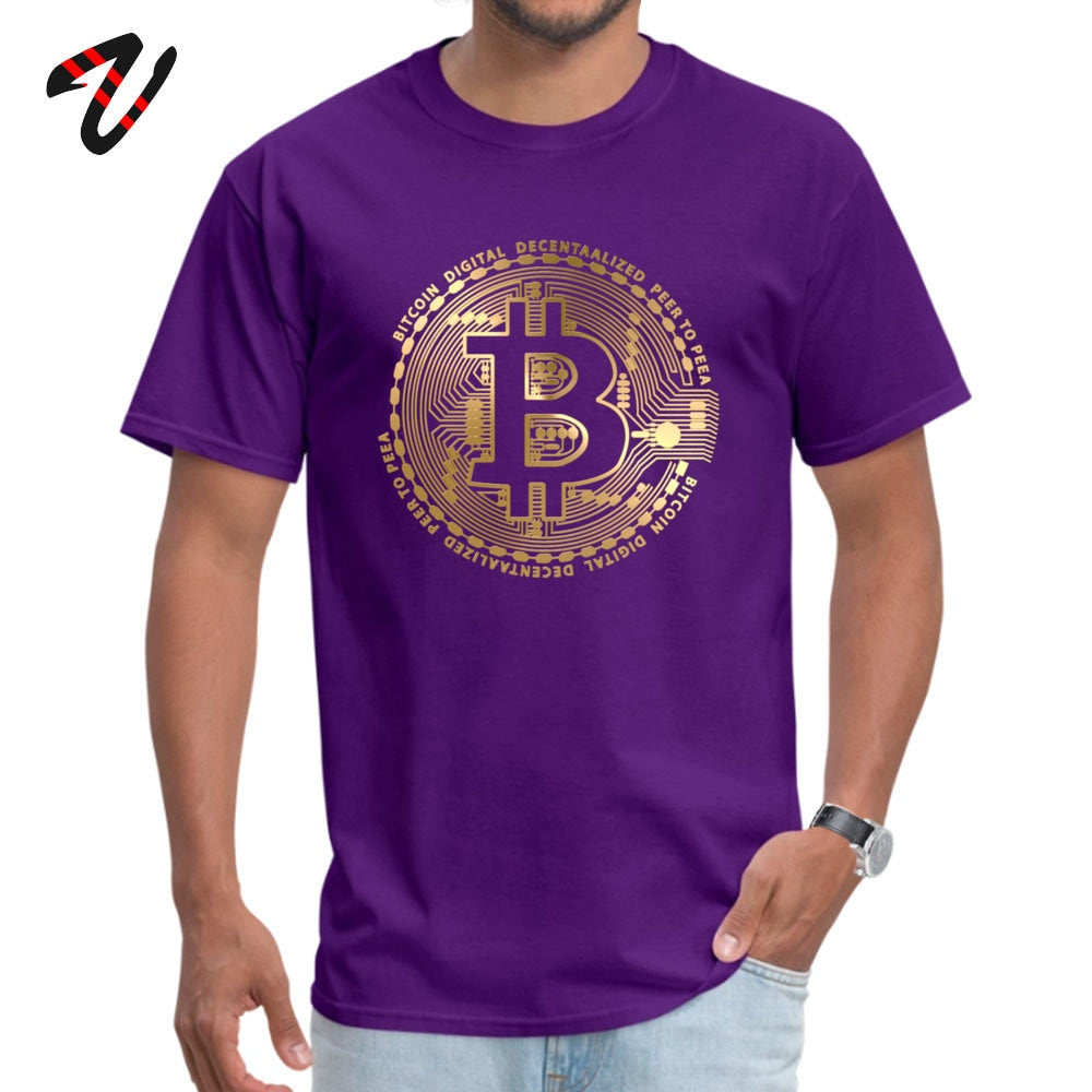 Personalized Top T-shirts For Male Newest O Neck Bitcoin Tshirt Geek Lucifer Men T Shirt Trump Tee-Shirt Free Shipping Sweater Purple