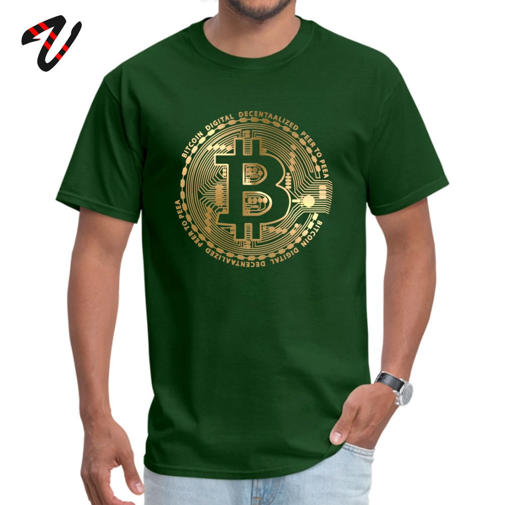 Personalized Top T-shirts For Male Newest O Neck Bitcoin Tshirt Geek Lucifer Men T Shirt Trump Tee-Shirt Free Shipping Sweater Dark Green