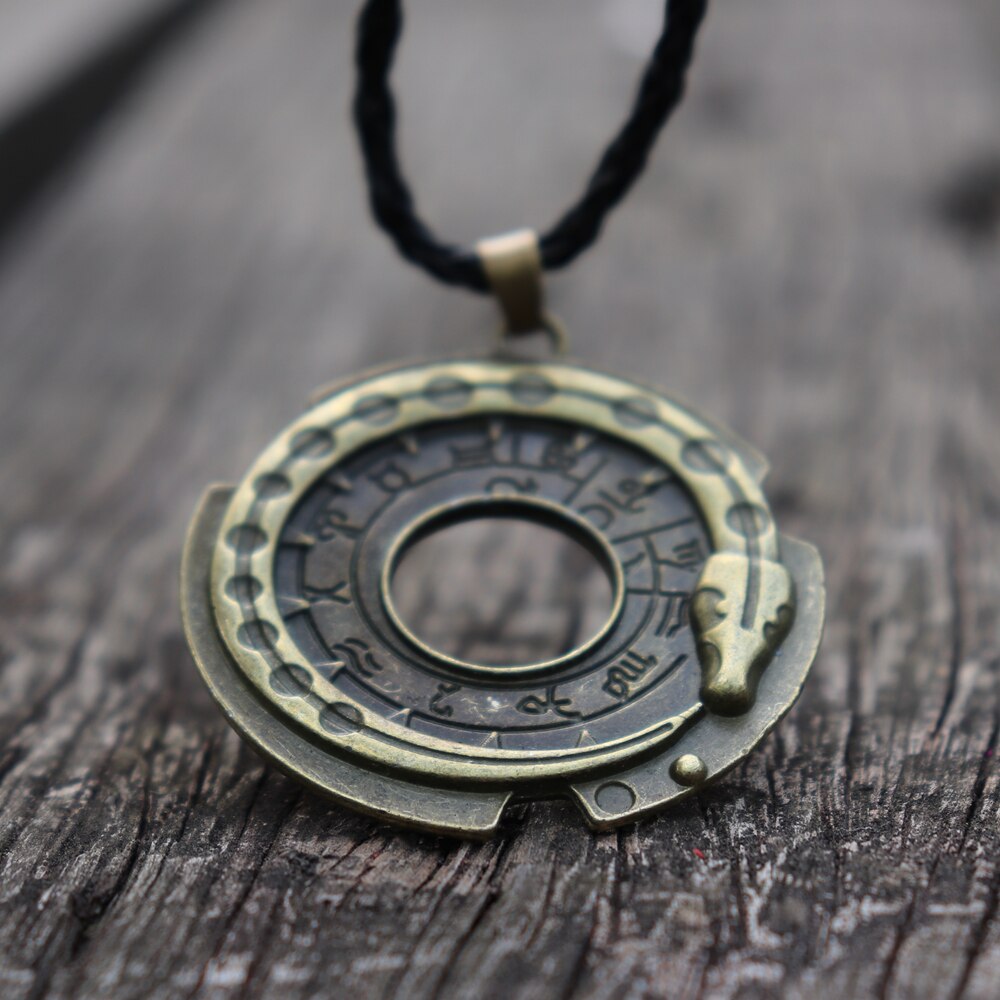Oldest Mythology Symbol Ouroboros Infinity Snake Bronze Pendant Necklace Rune Norse Amulet Jewelry