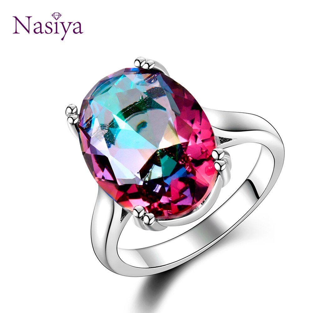 Red Ruby Oval Egg Shape Gemstone Sterling 925 Silver Wedding Rings For Women Bridal Fine Jewelry Engagement Bague Accessories