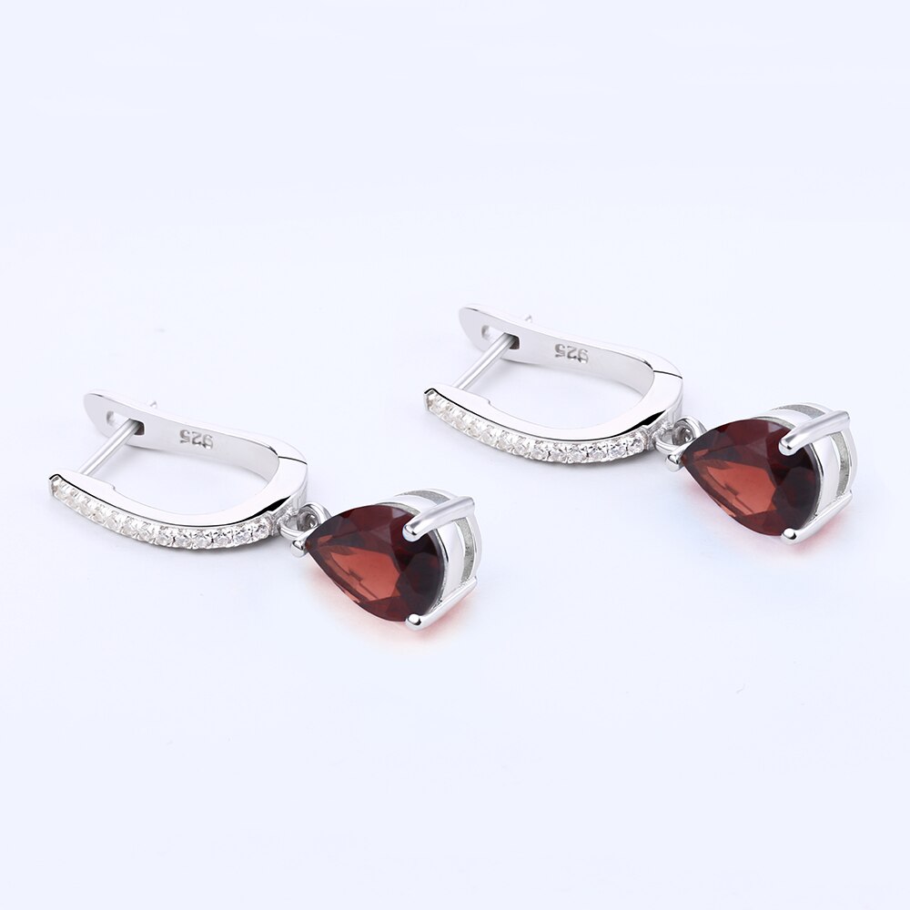 Gem&#39;s Ballet 4.31Ct Natural Red Garnet Drop Earrings Solid 925 Sterling Silver Fine Jewelry For Women Gemstone Earrings