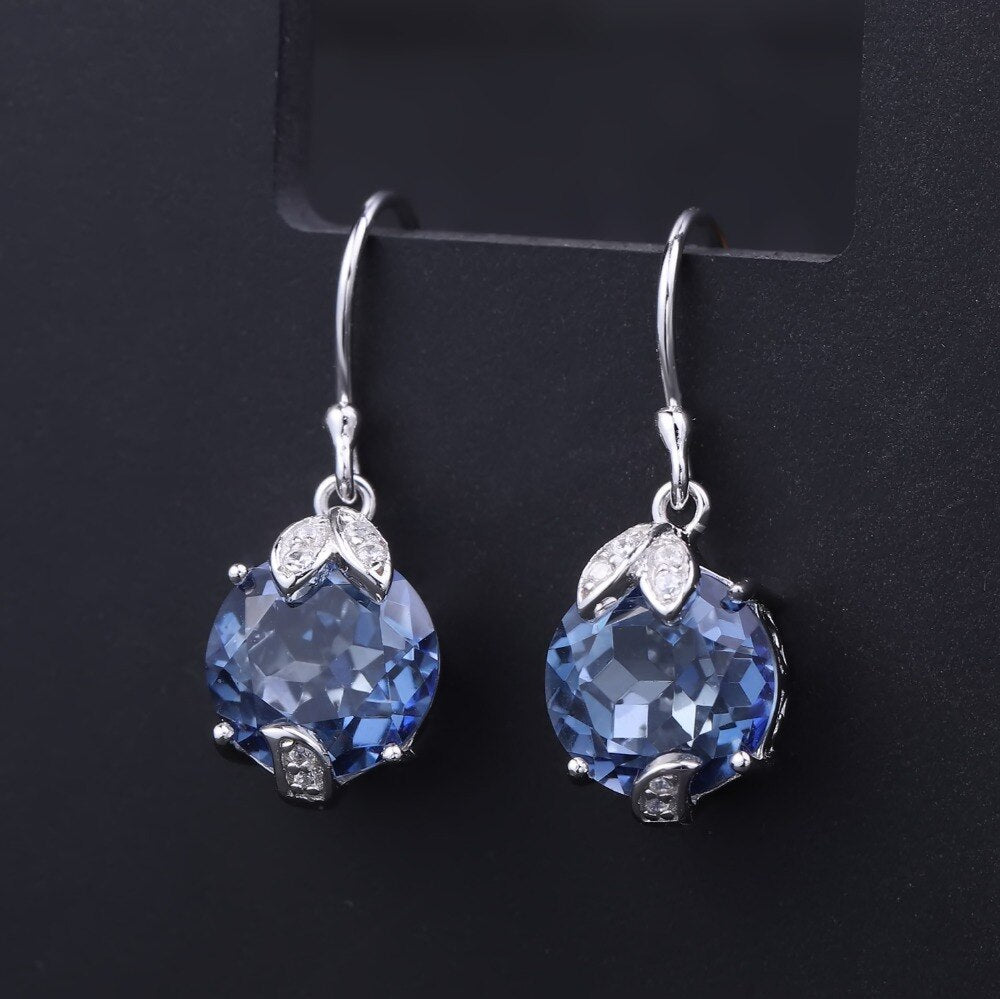 GEM&#39;S BALLET 925 Sterling Silver Fine Jewelry Mystic Quartz Iolite Blue Gemstone Gorgeous Drop Earrings Fine Jewelry For Women