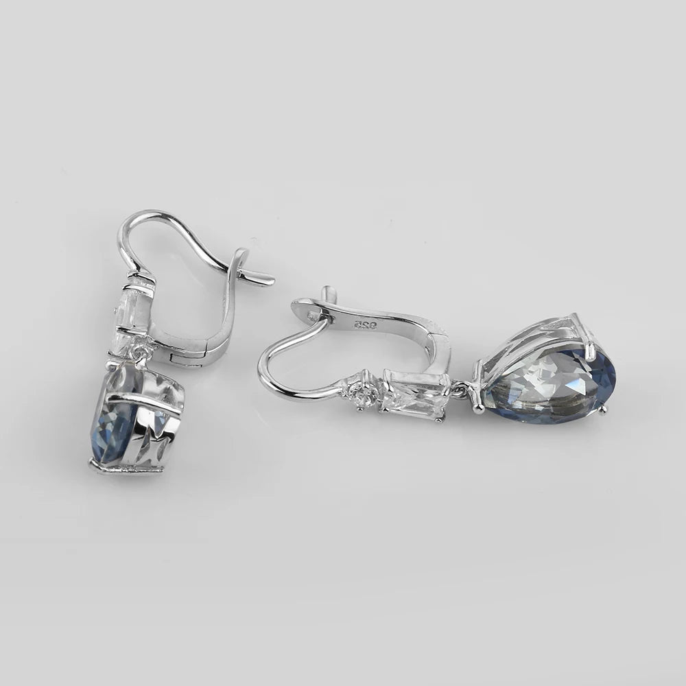Gem's Ballet 7.57Ct Natural Iolite Blue Mystic Quartz Gemstone Drop Earrings 925 Sterling Silver Fine Jewelry For Women Wedding