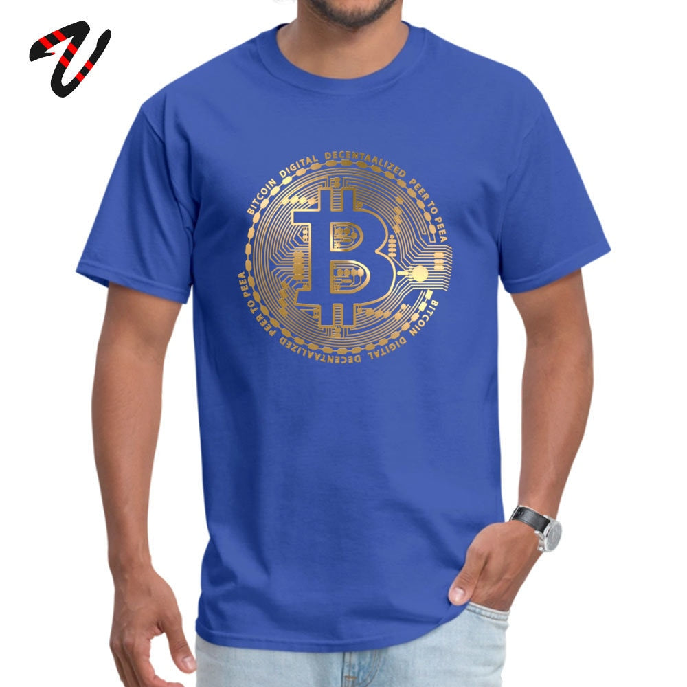 Personalized Top T-shirts For Male Newest O Neck Bitcoin Tshirt Geek Lucifer Men T Shirt Trump Tee-Shirt Free Shipping Sweater Blue