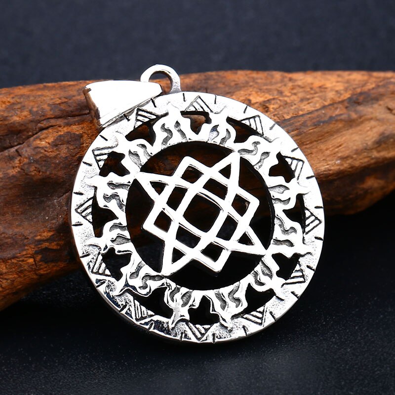 BEIER Steel Russian Carved Sided Pendants Necklace Norse Viking Charm Star Lada Signet Small Chorm jewelry For man LLBP8-301P