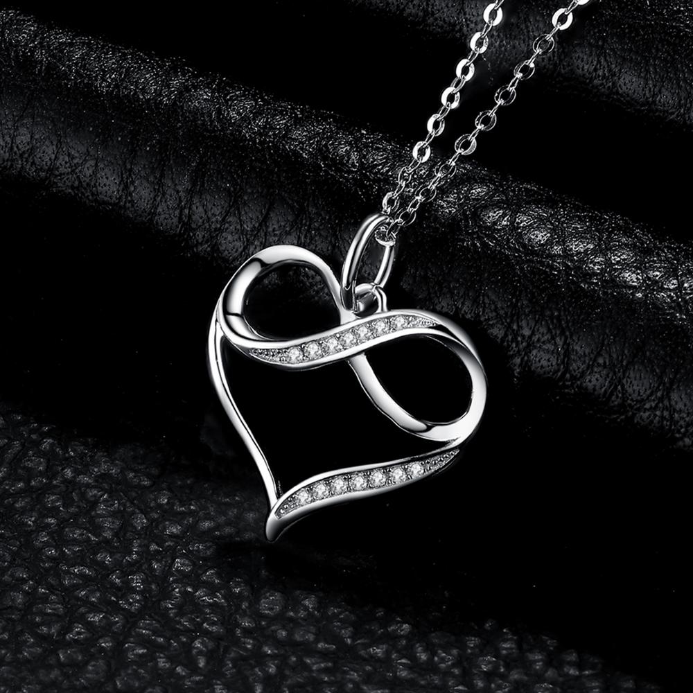 Jewelry Palace Infinity Love Knot Heart 925 Sterling Silver Pendant Necklace for Womam Girl Fashion Fine Jewelry Gift No Chain