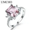UMCHO Blue Topaz Gemstone Rings for Women Genuine 925 Sterling Silver Aquamarine Ring Romantic Wedding Engagement Fine Jewelry Morganite CHINA
