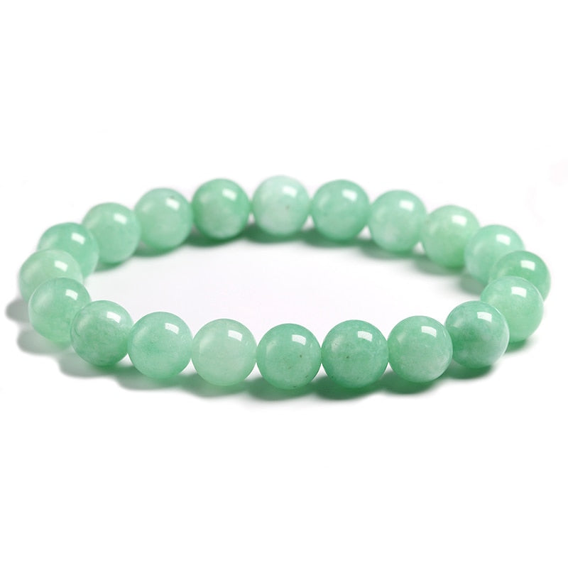 Fine AAA 100% Natural Burmese Green Jade Round Beads Bracelet Women Stone Jewelry Gemstone Gift Handmade Strand Bracelets Beads 10mm