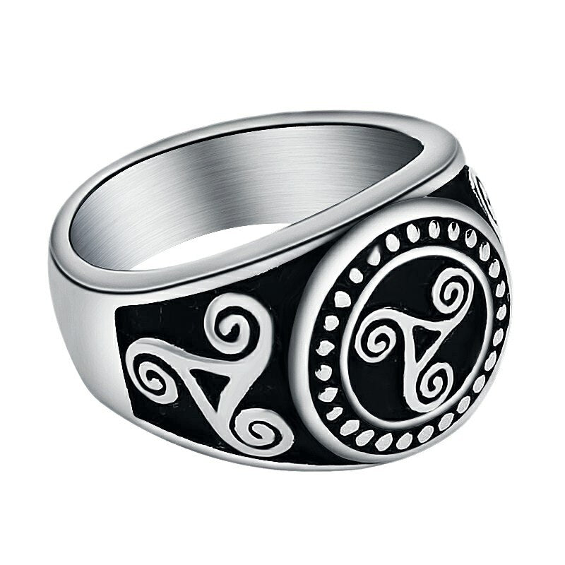 Man Norse Viking Rune Odin Symbol Amulet Ring Stainless Steel Jewelry Celtic Knot Ring Charm Wedding Rings for Men