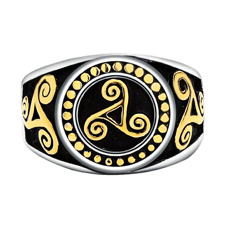 Man Norse Viking Rune Odin Symbol Amulet Ring Stainless Steel Jewelry Celtic Knot Ring Charm Wedding Rings for Men