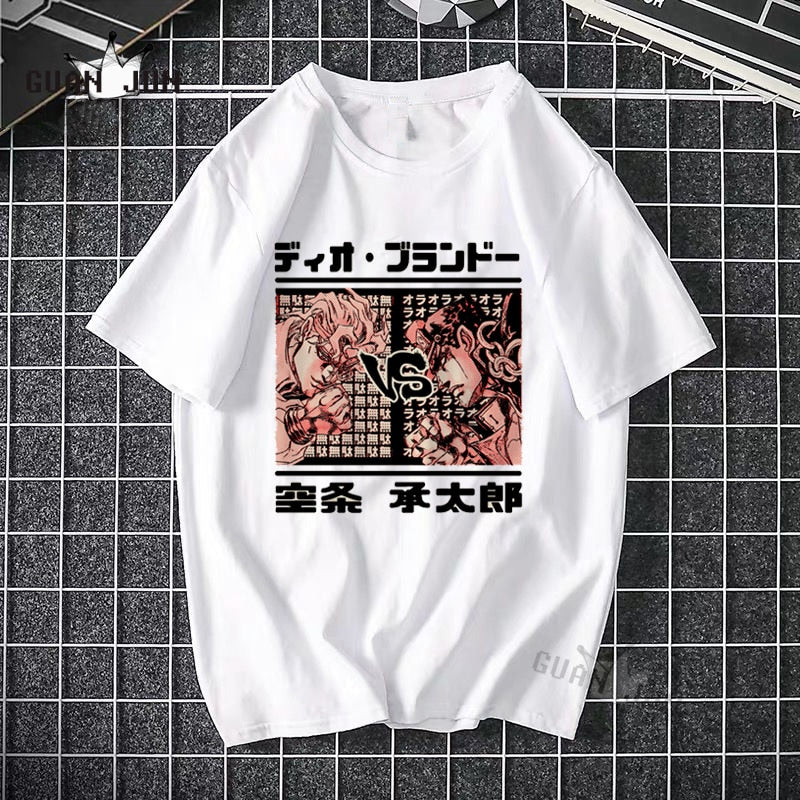 Jojo Bizarre Adventure T-Shirt Men Camiseta T Shirt Fashion 80s 90s Harajuku Japanese Anime Tee Shirt Plus Size Man&#39;s T-Shirt 02759