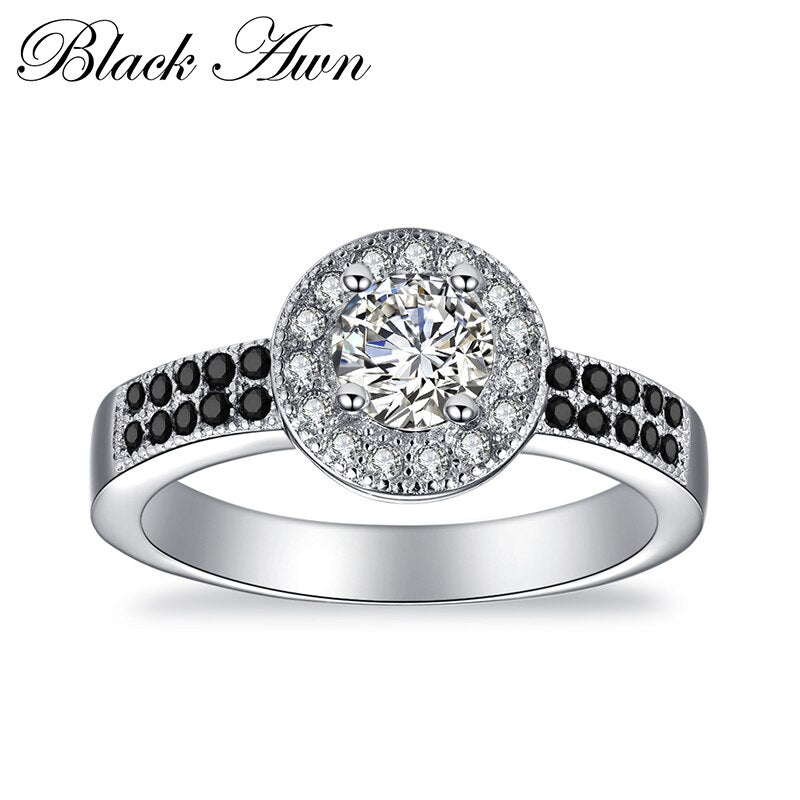 BLACK AWN 2021 New Genuine 100% Sterling 925 Silver Jewelry Square Engagement Rings for Women Gift C370
