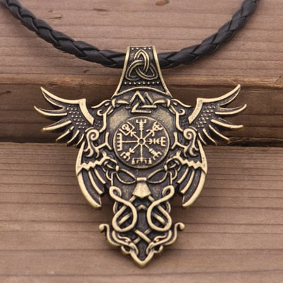 odin raven viking men necklace pendant celt norse Vegvisir Compass necklace Norway Valknut Trinity pagan amulet Jewelry 4