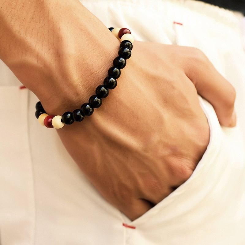 Lava Stone Men Bracelet Natural Moonstone Bead Tibetan Buddha Bracelet Chakra Diffuser Bracelets Men Jewelry Gifts 15