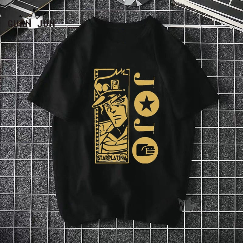 Jojo Bizarre Adventure T-Shirt Men Camiseta T Shirt Fashion 80s 90s Harajuku Japanese Anime Tee Shirt Plus Size Man&#39;s T-Shirt 02764