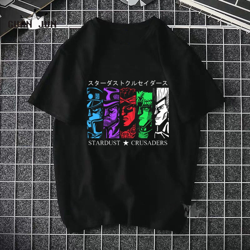 Jojo Bizarre Adventure T-Shirt Men Camiseta T Shirt Fashion 80s 90s Harajuku Japanese Anime Tee Shirt Plus Size Man&#39;s T-Shirt 02763