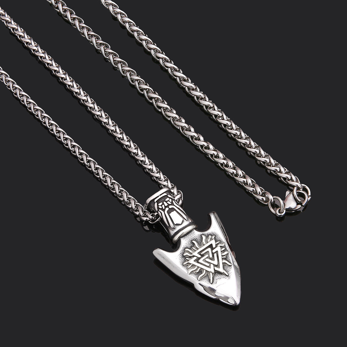 Hip Hop Necklace Stainless Steel Shield Pendant For Men Steel Necklace