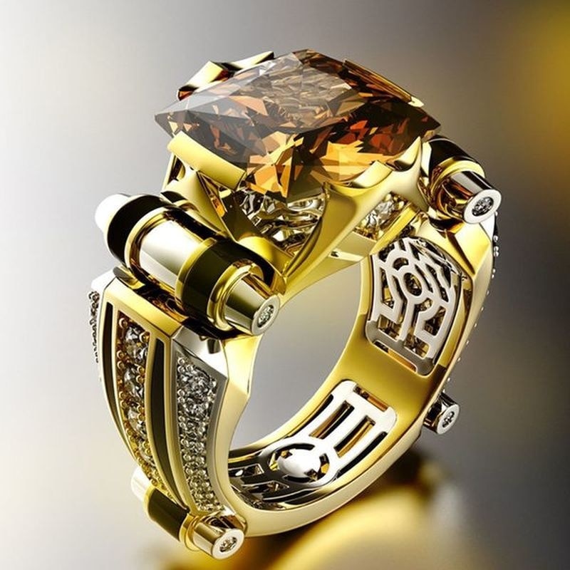 Luxury Designer Rings for Men Gothic Stainless Steel Ring Gold Color Ring Fidget Ring Men Jewellery Indian Jewelry Anillo Hombre