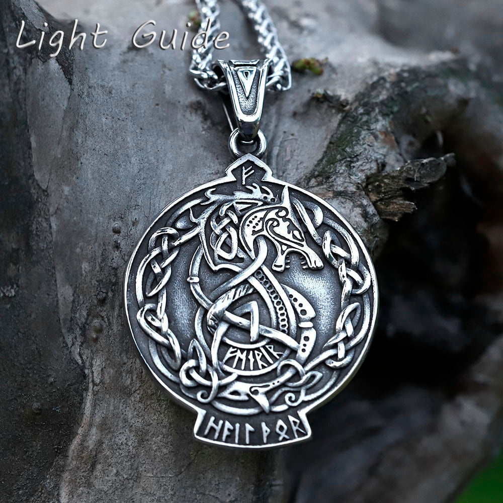 2022 NEW Men's 316L stainless-steel Norse Viking dragon Odin Pendant Necklace for teens Animal Jewelry Gift free shipping CN