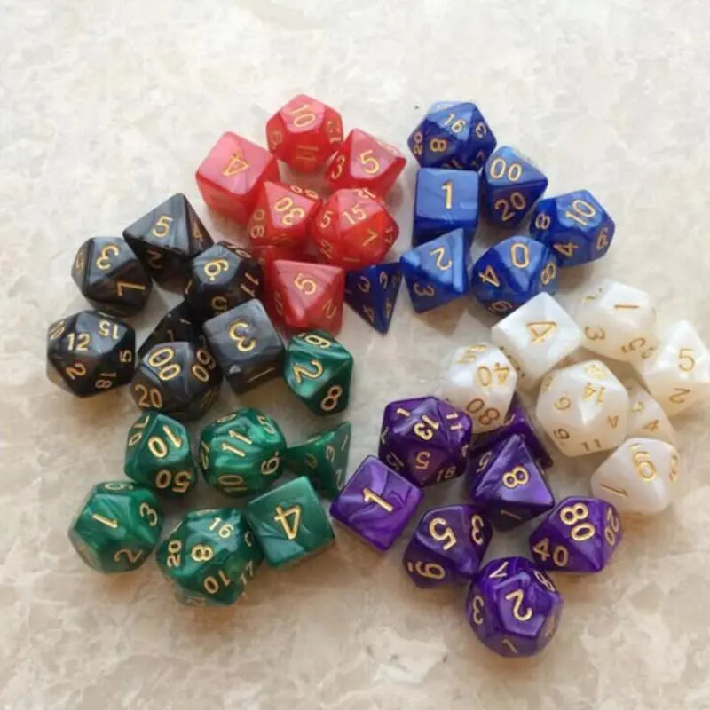7Pcs Double-Colors Polyhedral DicePolyhedral Dice Game For RPG Dungeons And Dragons DND RPG MTG D20 D12 D10 D8 D6 D4 Table Game