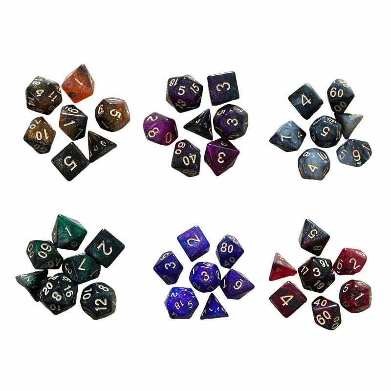 7pcs/set Table Game Polyhedral Dice Multicolor Polyhedral Game Dice For Dungeons And Dragons DND RPG MTG 4 6 8 10 12 20 D4-D20
