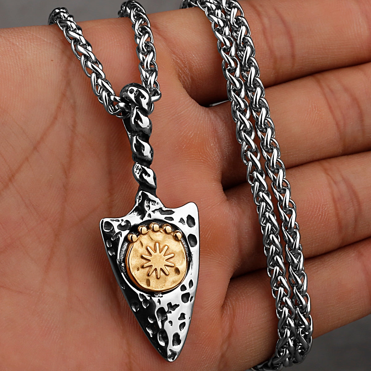 Viking Axe Necklace Pendant Valknut Stainless Steel Viking Men's Valknut Boyfriend Gift Jewelry Factory WJ 113 60cm