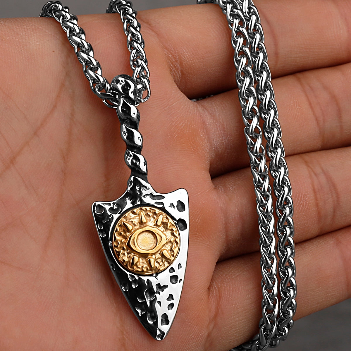 Viking Axe Necklace Pendant Valknut Stainless Steel Viking Men's Valknut Boyfriend Gift Jewelry Factory WJ 114 60cm