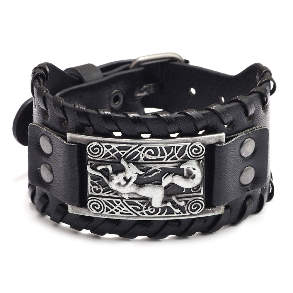 Trendy Viking Bracelet Nordic Rune Compass God Bird Charm Men&#39;s Bracelet New Fashion Leather Woven Jewelry Accessorie Party Gift 1 6 China