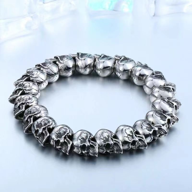 Retro Punk Metal Skull Men&#39;s and Women&#39;s Bracelet Rock Party Casual Banquet Jewelry Gift