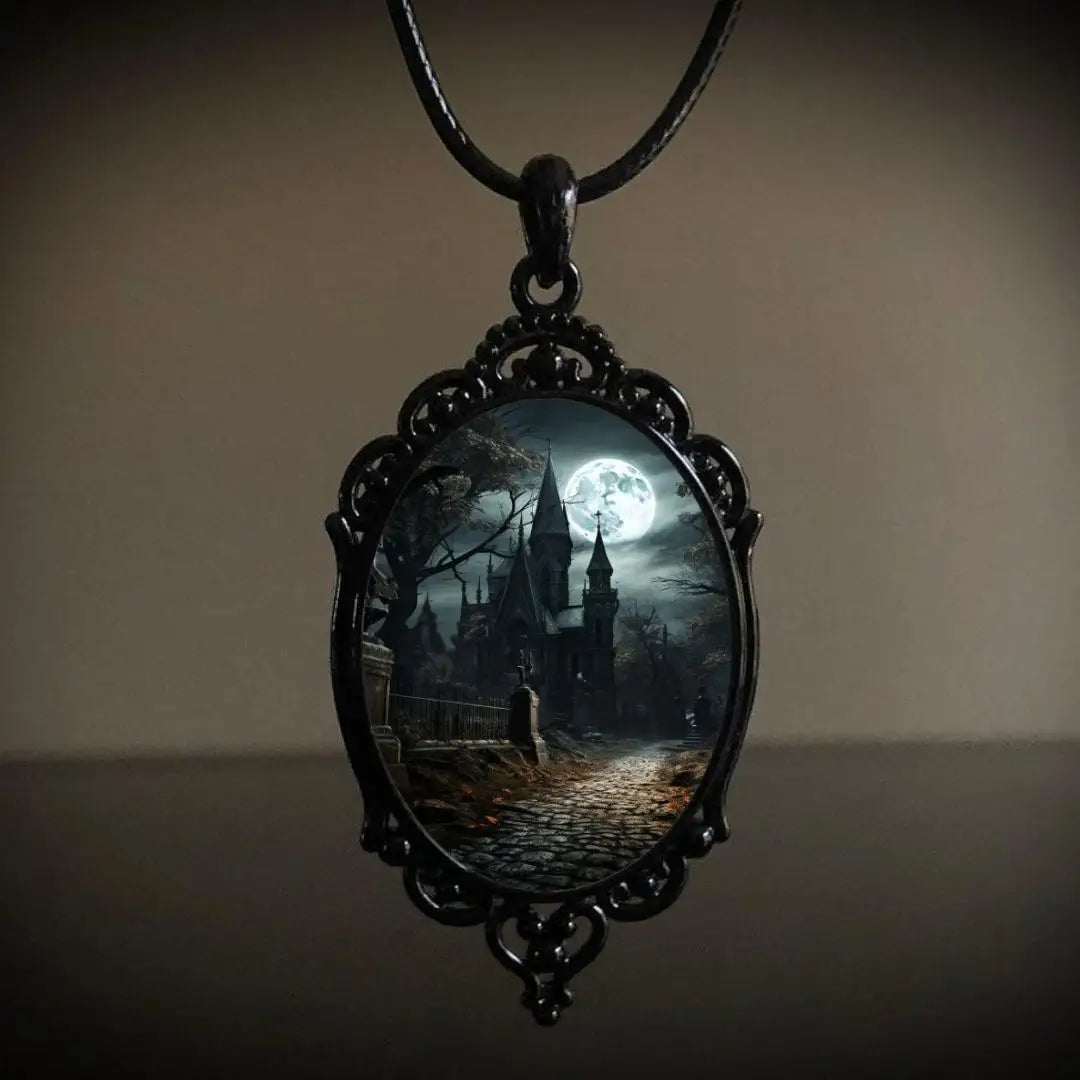 Gothic Vampire Owl Cameo Necklace Women Men Fashion Jewelry Accessories Gift Blood Owl Glass Charm Rope Chain Choker 3