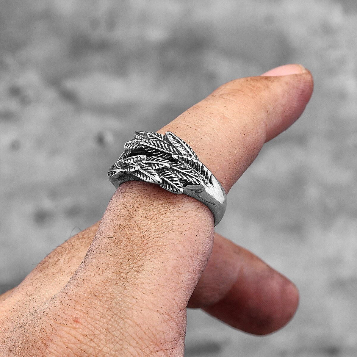 Ear of Wheat Plant Stainless Steel Mens Womens Rings Punk Trendy Unique Amulet for Male Biker Jewelry Creativity Gift