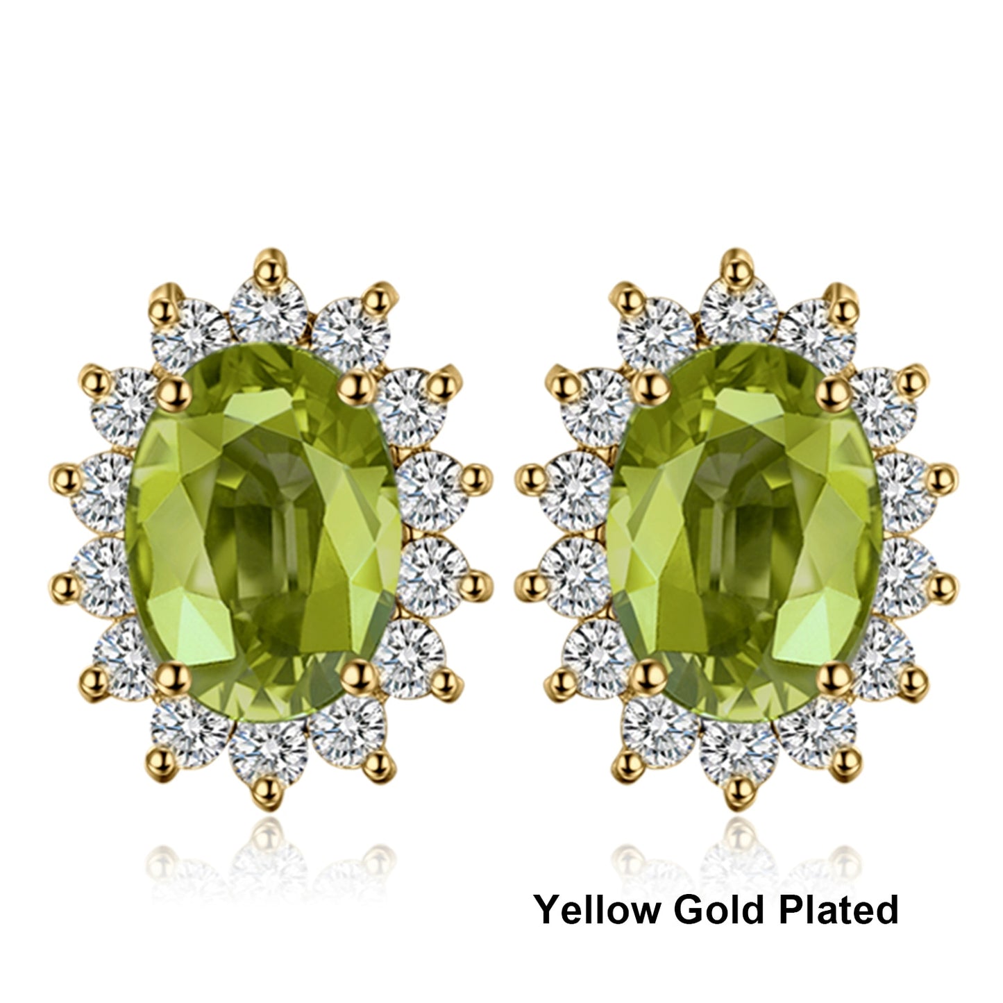 JewelryPalace Created Sapphire Ruby 925 Sterling Silver Stud Earrings Natural Amethyst Garnet Peridot Yellow Rose Gold Plated