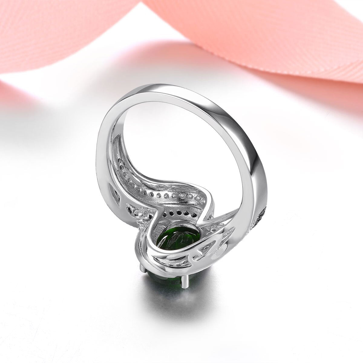 Natural Chrome Diopside Spinel Silver Rings 2.5 Carats Genuine Gemstone Special Design Women Casual Jewelrys Style Top Quality