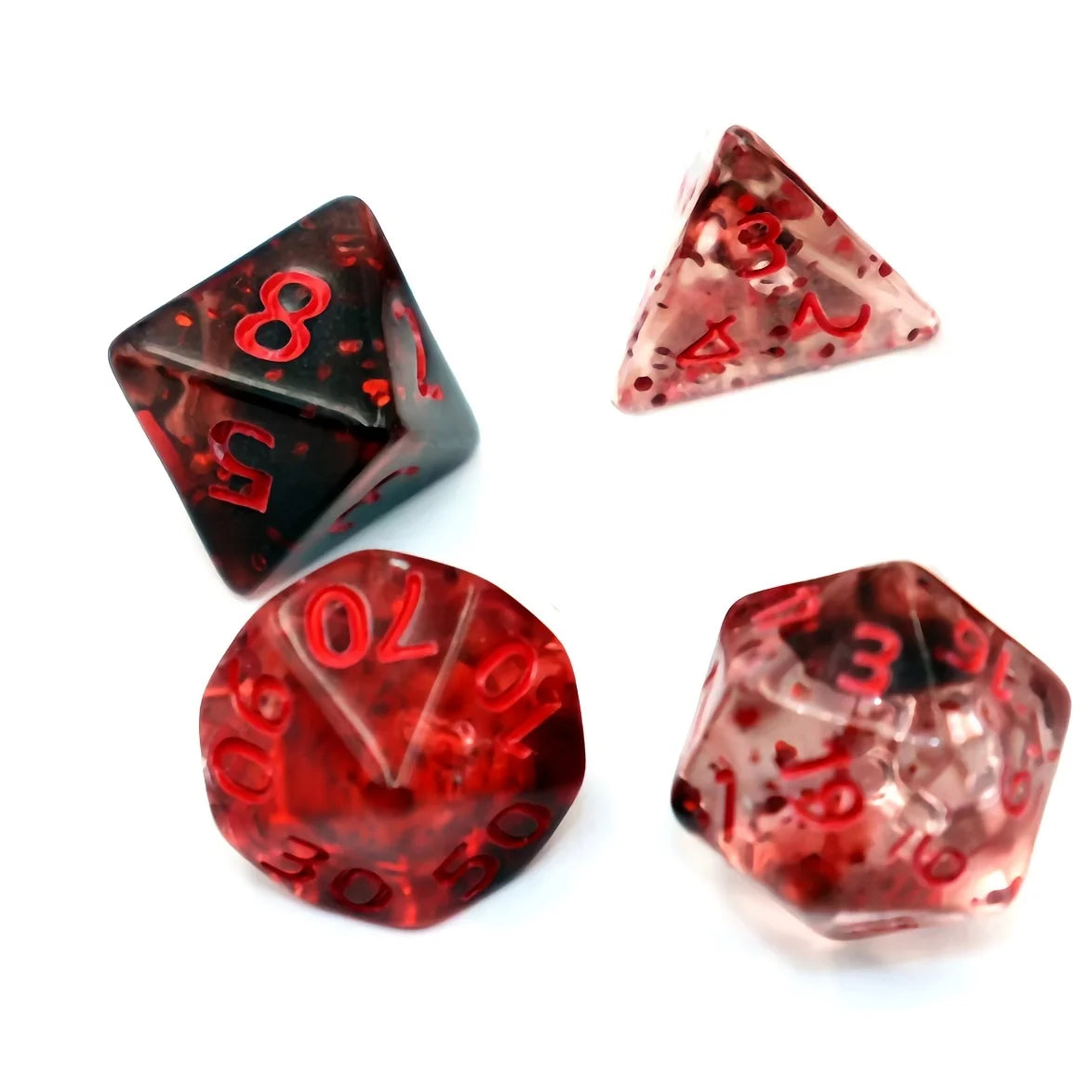 7pcs Set Crystal Style DND Dice Set, Polyhedral Table Game Dice Role-Playing RPG Dice With Box