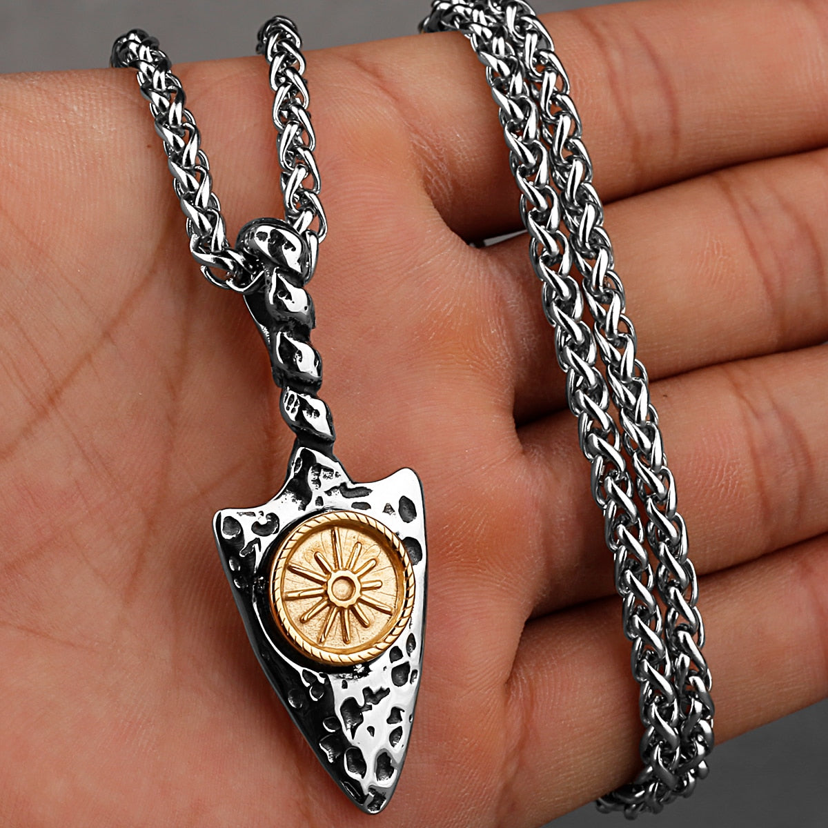 Viking Axe Necklace Pendant Valknut Stainless Steel Viking Men's Valknut Boyfriend Gift Jewelry Factory WJ 112 60cm