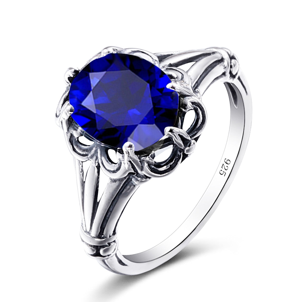 100% 925 Sterling Silver Rings Oval Design Garnet Bohemian Handmade Victoria Wieck Rings For Women Fine Jewelry Sapphire