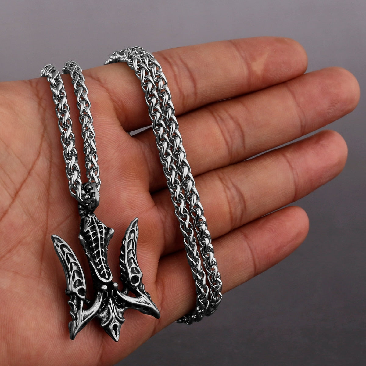 Viking Axe Necklace Pendant Valknut Stainless Steel Viking Men's Valknut Boyfriend Gift Jewelry Factory WJ 500 60cm