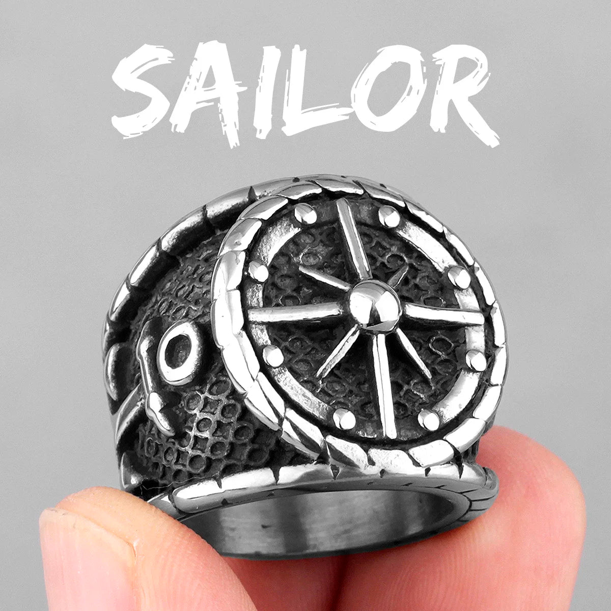 Anchor Lighthouse Ocean Sailor Ship Men Rings Stainless Steel Women Jewelry Vintage Punk Rock Fashion Accessories Gift R622-Sailor