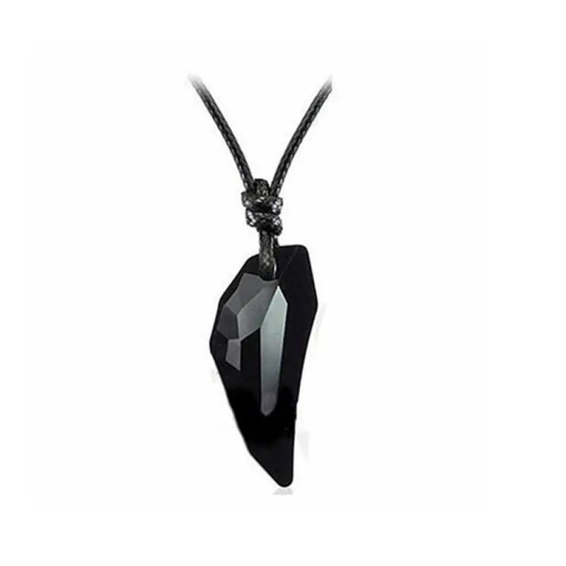 Men's Fashion Classic Imitation Obsidian Spike Pendant Necklace Rope Chain Necklace Boyfriend Gift
