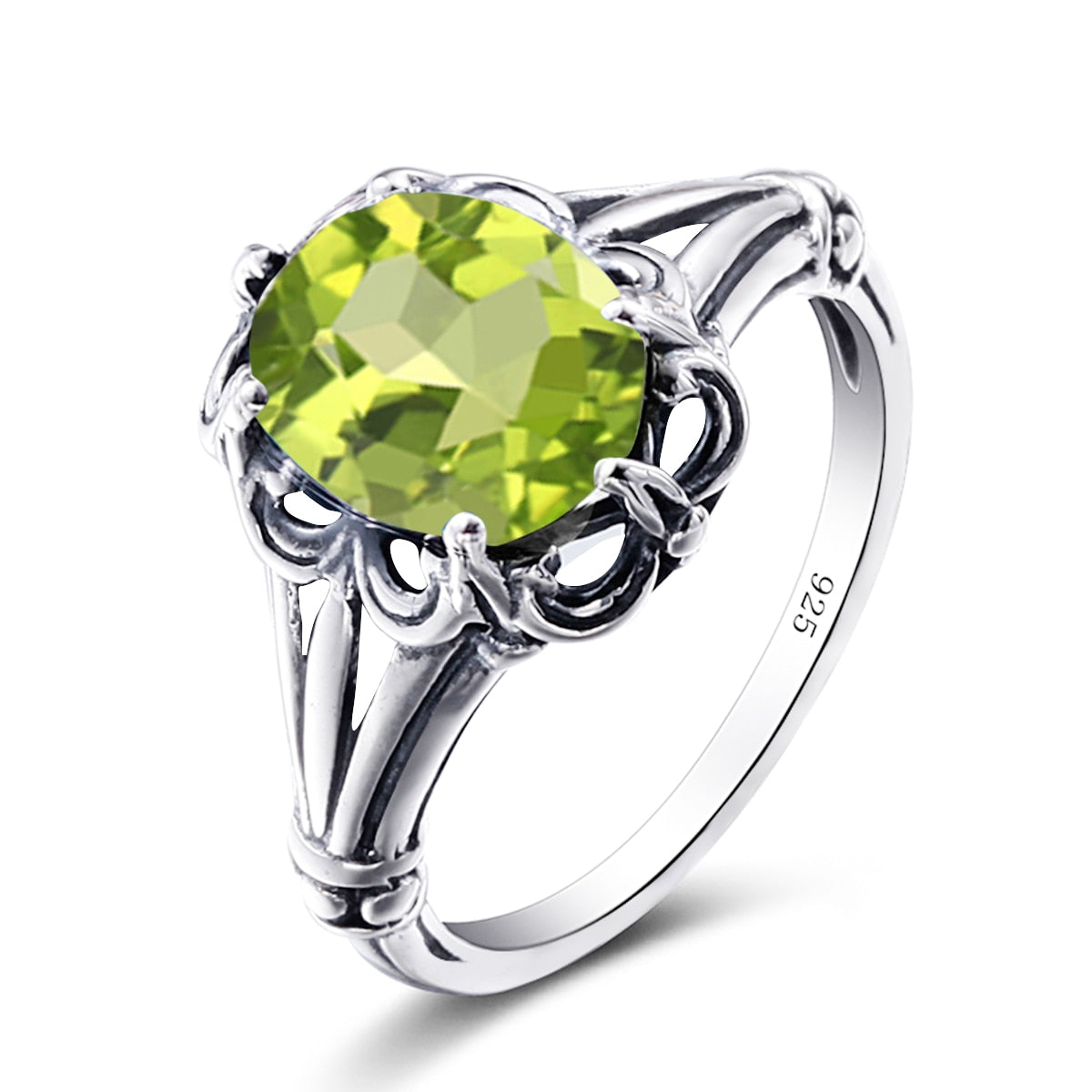100% 925 Sterling Silver Rings Oval Design Garnet Bohemian Handmade Victoria Wieck Rings For Women Fine Jewelry Peridot